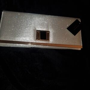 Chic Silver Glitter Clutch